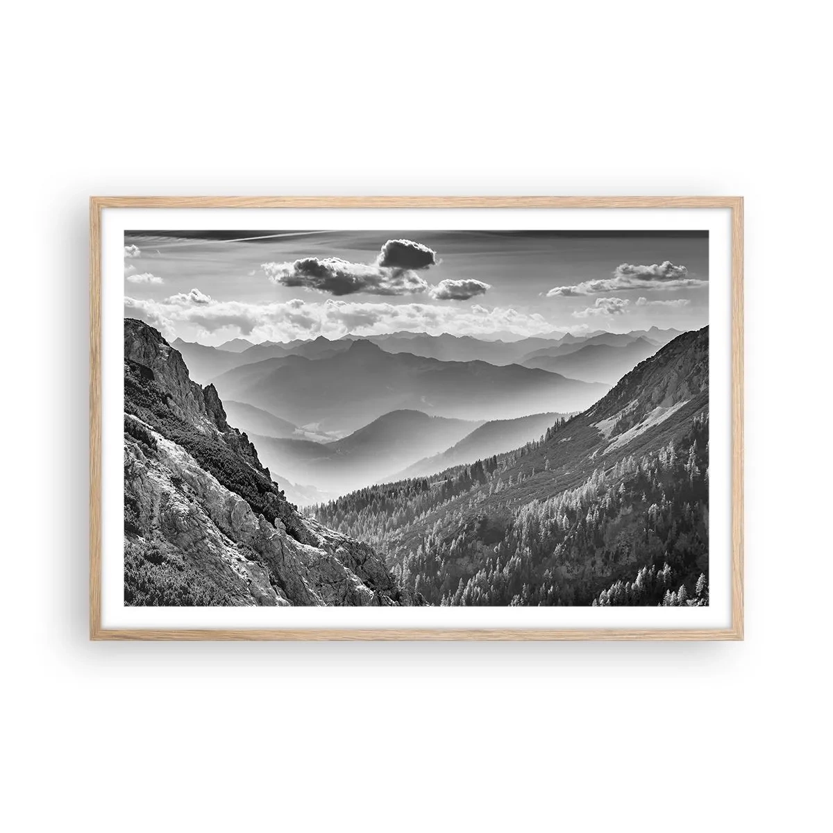 Plakát v rámu světlý dub - Až k obzoru - 91x61 cm