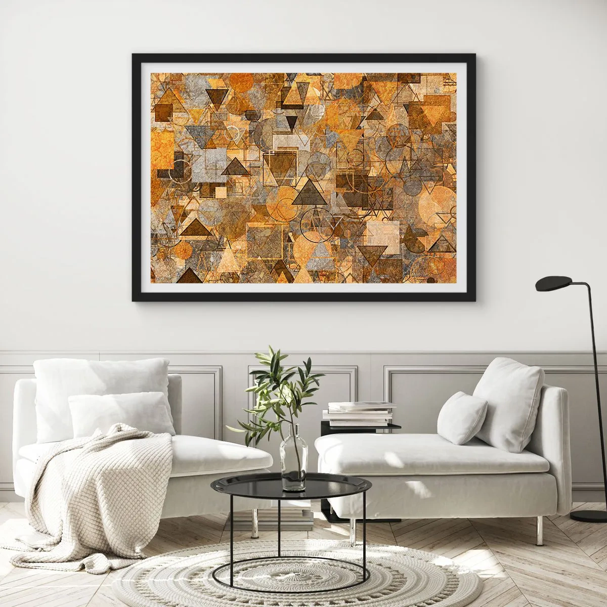 Plakát v černém rámu - Svět zachycený v podobě - 70x50 cm