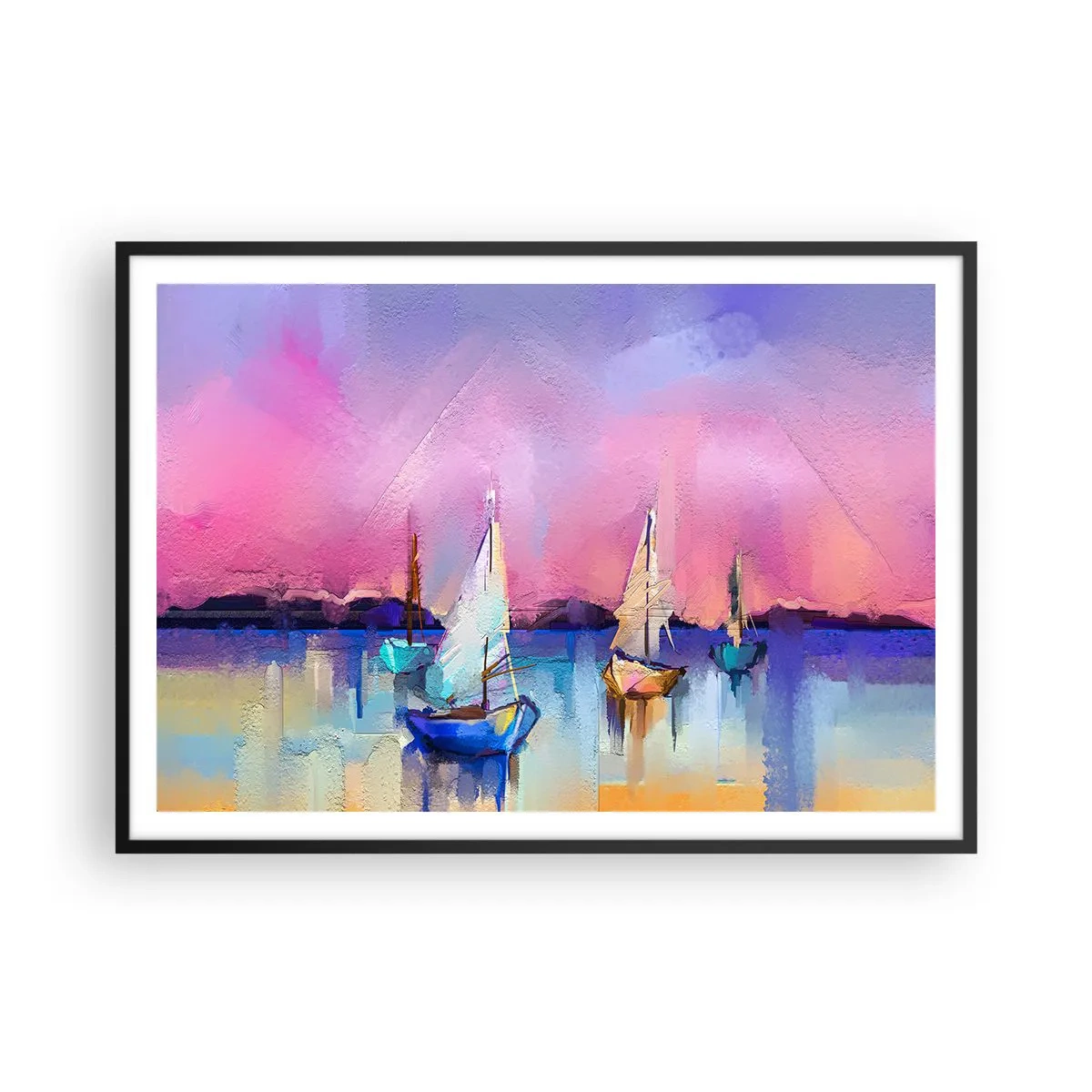 Plakát v černém rámu - Směr: široké vody - 100x70 cm