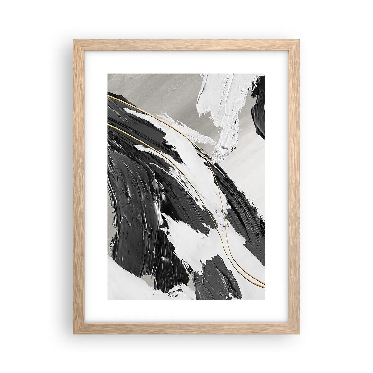 Plakát v rámu světlý dub - Velkorysá abstrakce - 30x40 cm