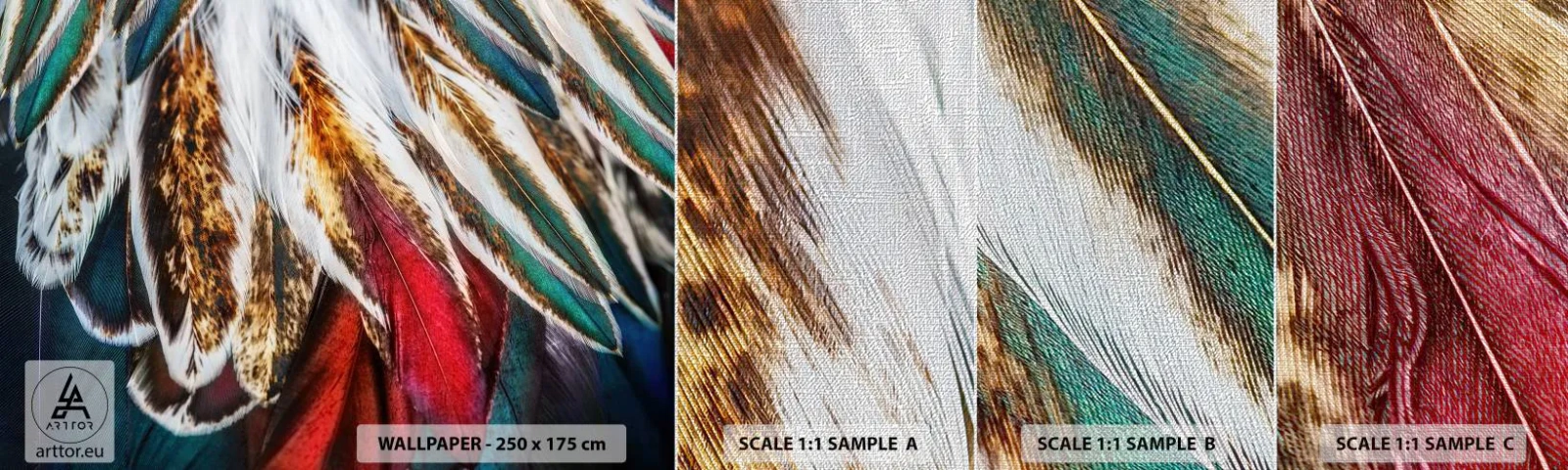 Vzor Fototapety Premium Canvas - Tajemství letu - Abstrakce, Kus, Boho - 100x30 cm