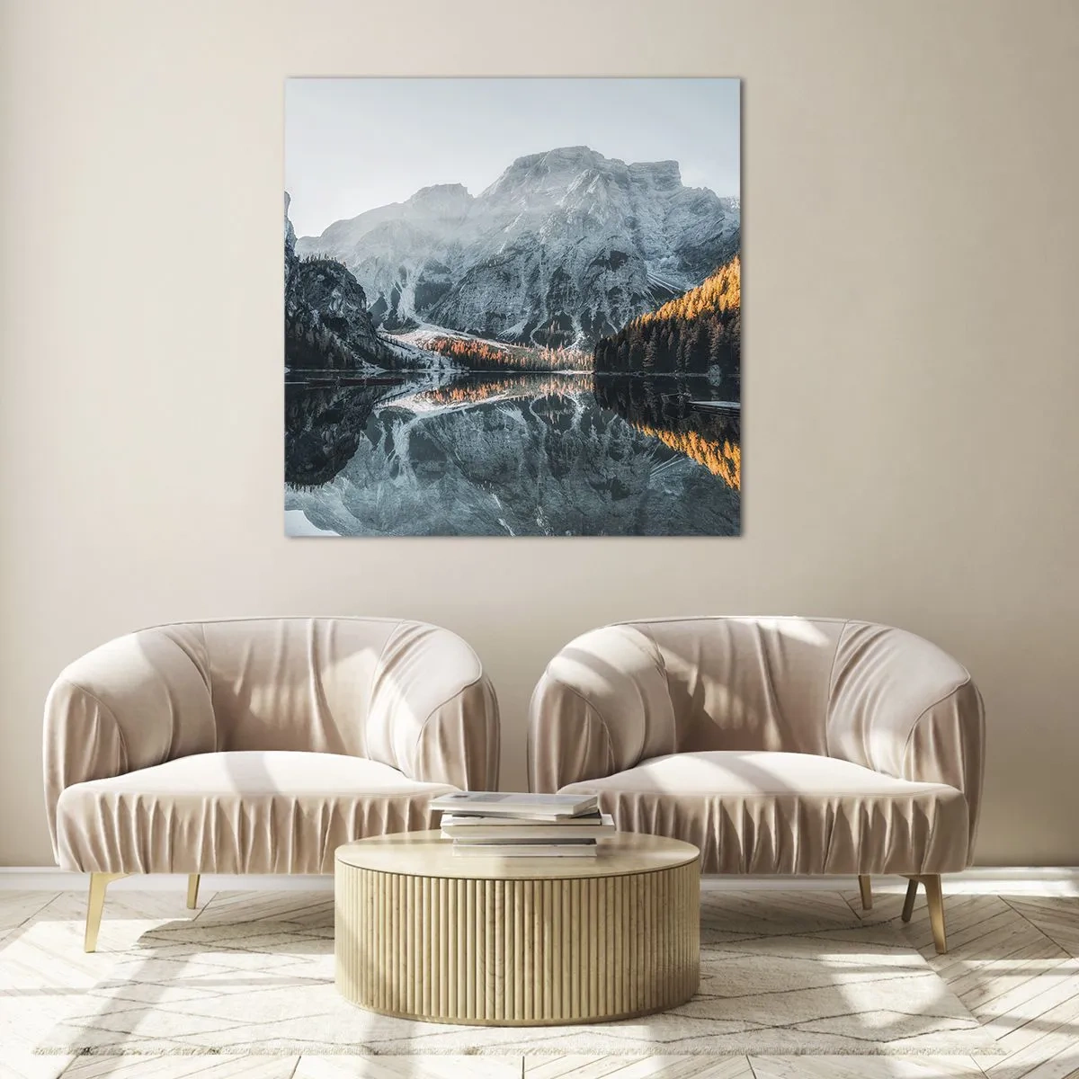 Obraz na skle - Zrcadlová krajina - 40x40 cm