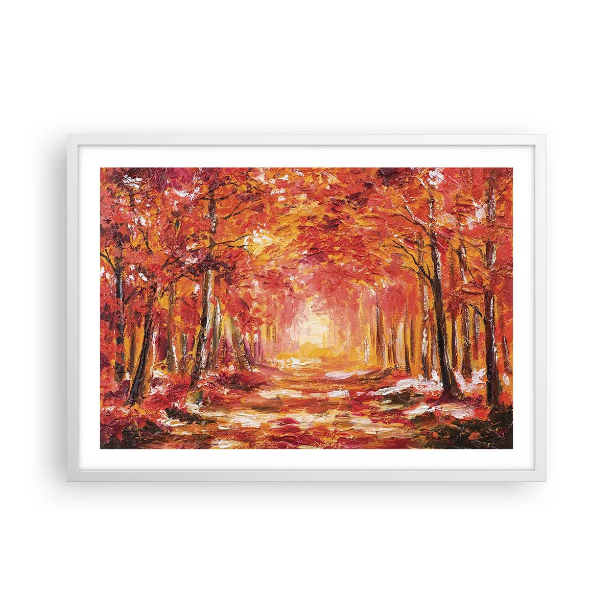 Plakát v bílém rámu - Měděný les - 70x50 cm
