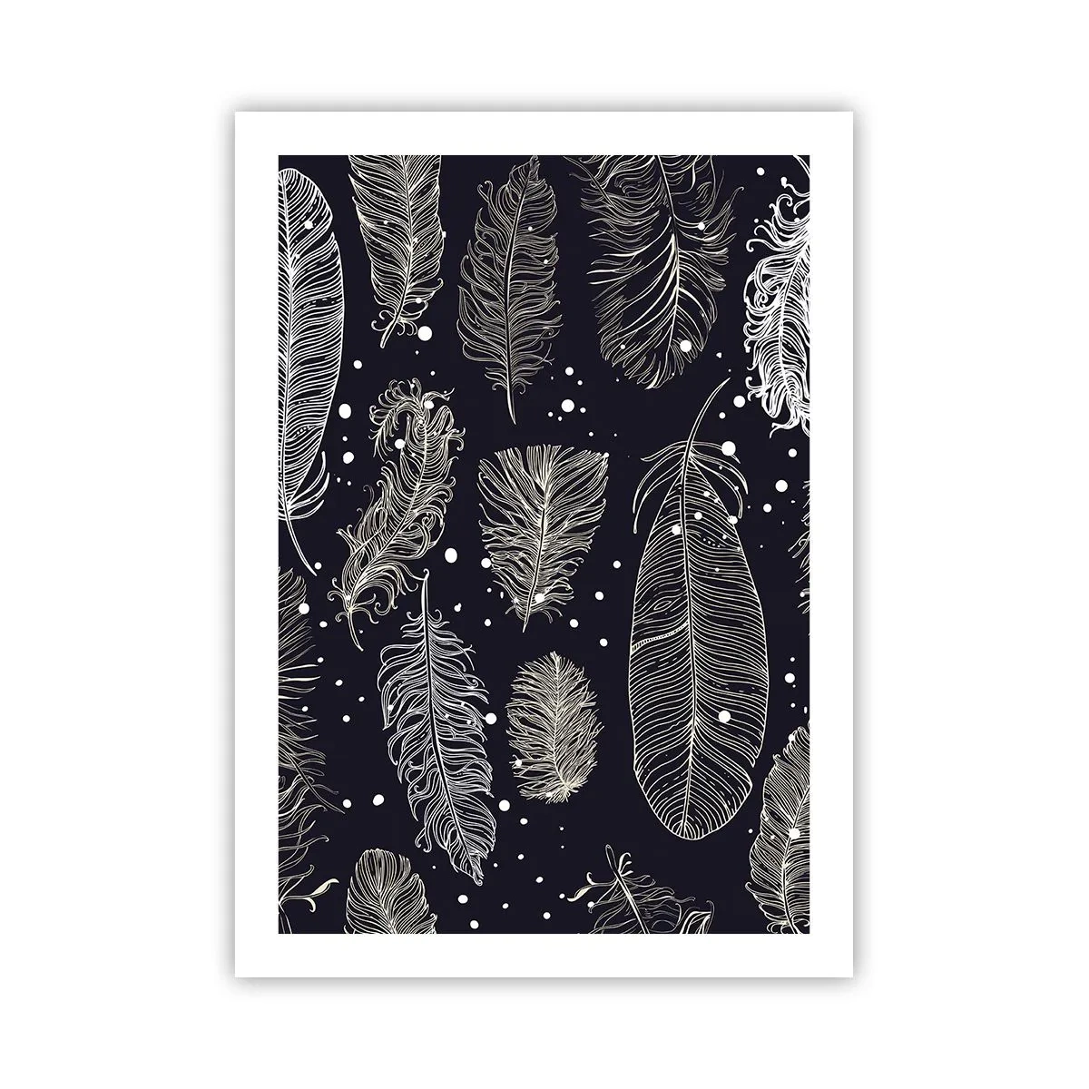 Plakát - Krajka s peřím - 50x70 cm