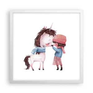 Plakát v bílém rámu - Zimní příběh - 40x40 cm