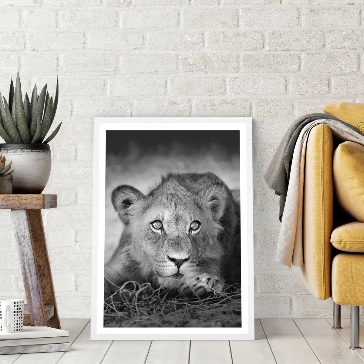 Plakát v bílém rámu - Královské štěně - 50x70 cm