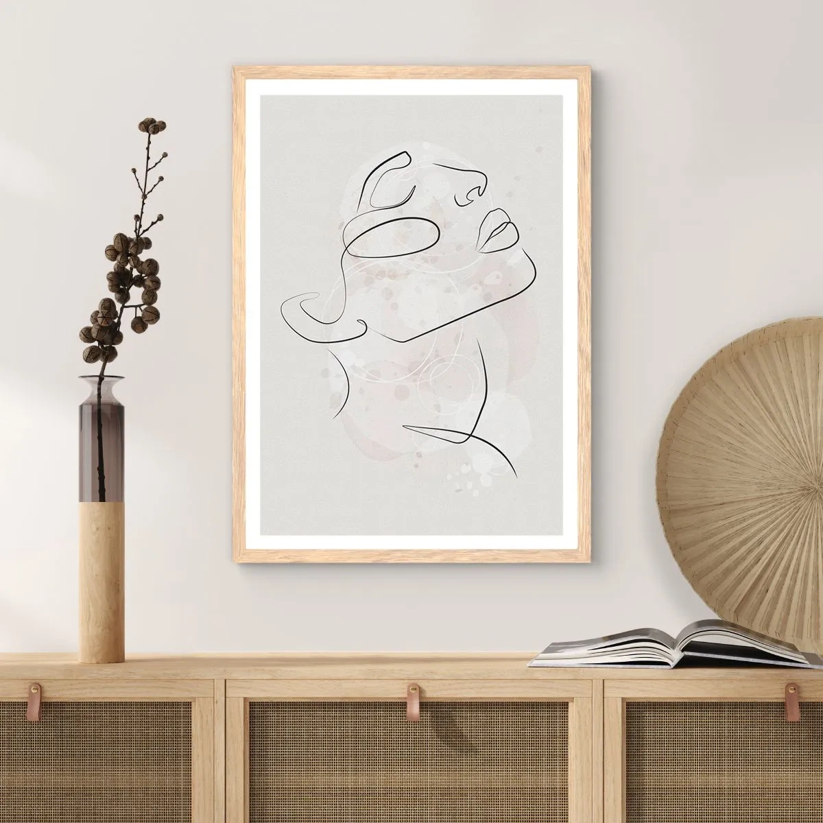 Plakát v rámu světlý dub - Náčrt snu - 40x50 cm