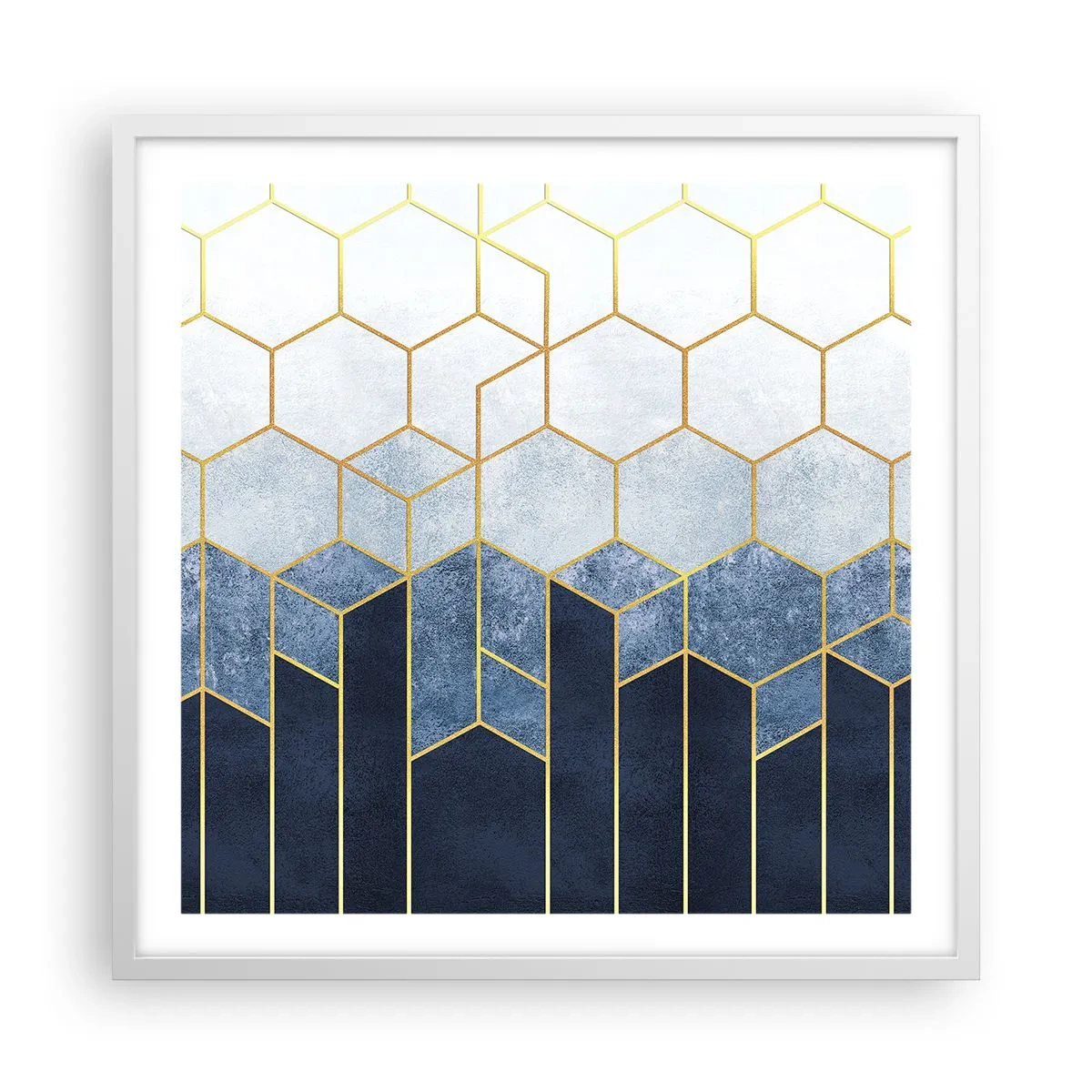 Plakát v bílém rámu - Kompozice v synkopickém rytmu - 60x60 cm