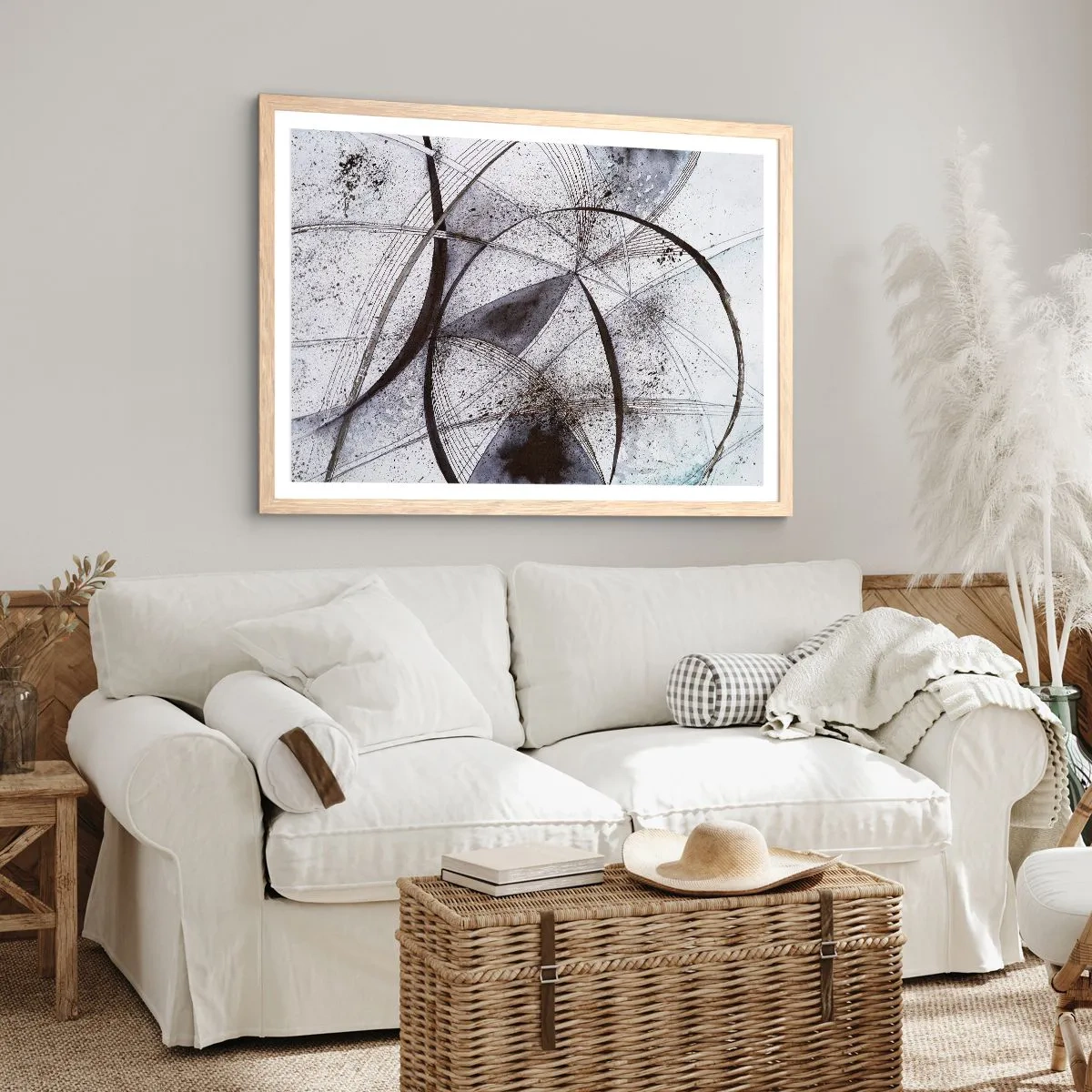 Plakát v rámu světlý dub - Futuristická fantazie - 70x50 cm