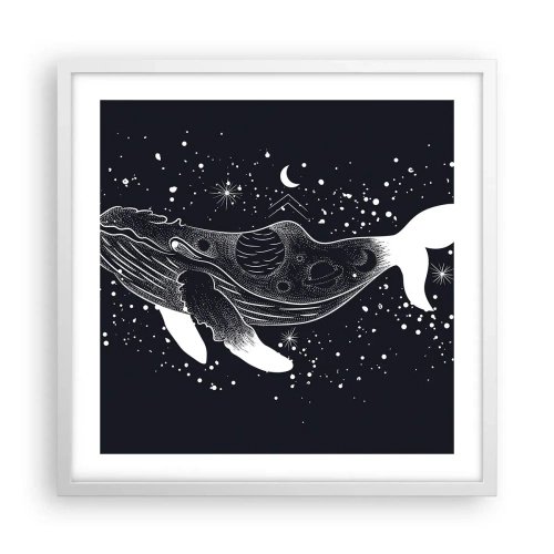 Plakát v bílém rámu - V oceánu vesmíru - 50x50 cm