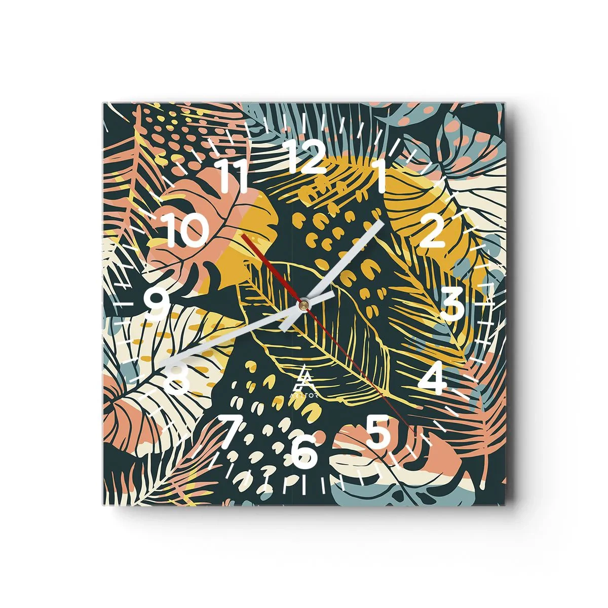 Nástěnné hodiny - Listová fantazie - 30x30 cm