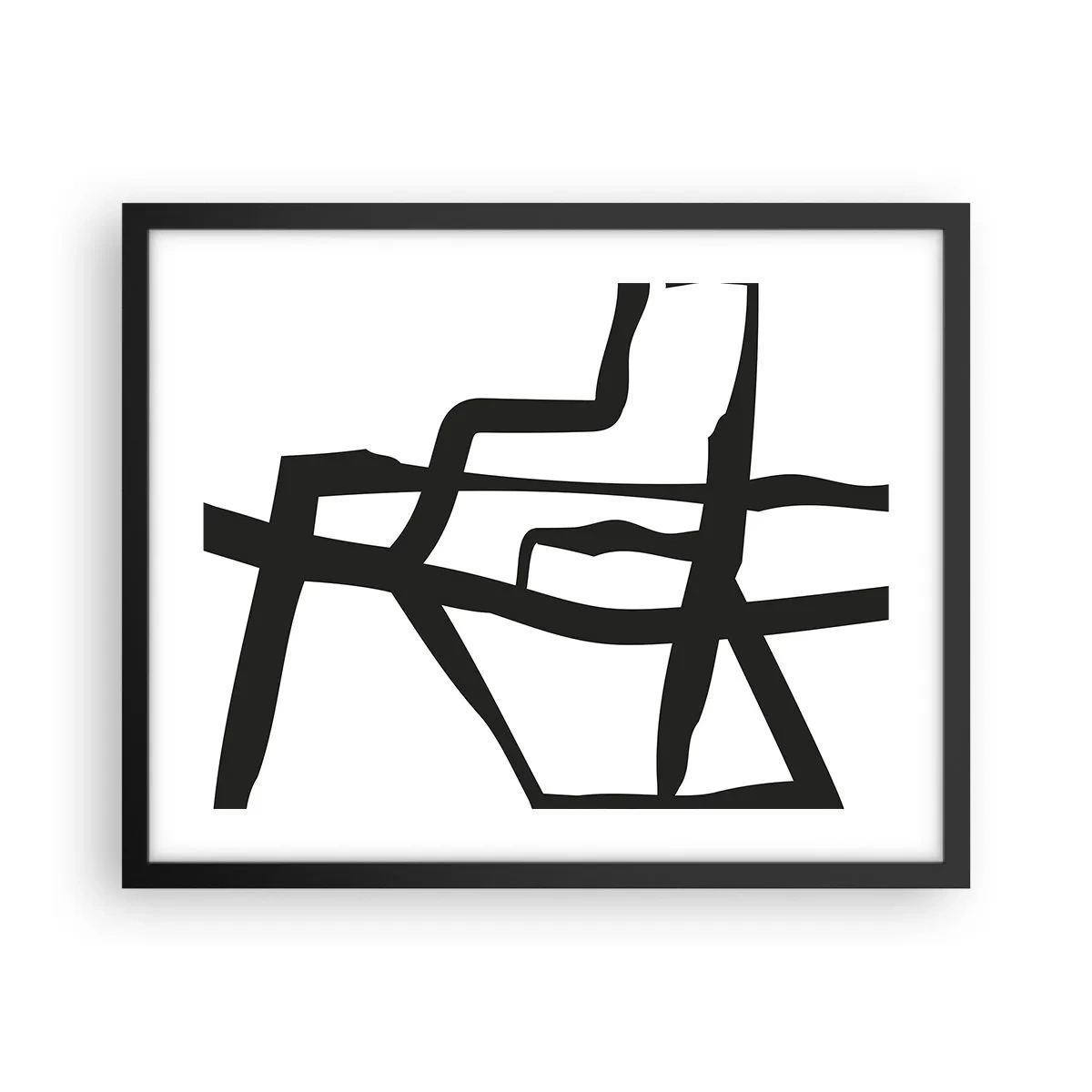 Plakát v černém rámu - Černobílá konstrukce - 50x40 cm