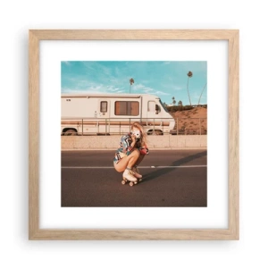 Plakát v rámu světlý dub - Usmějte se! - 30x30 cm