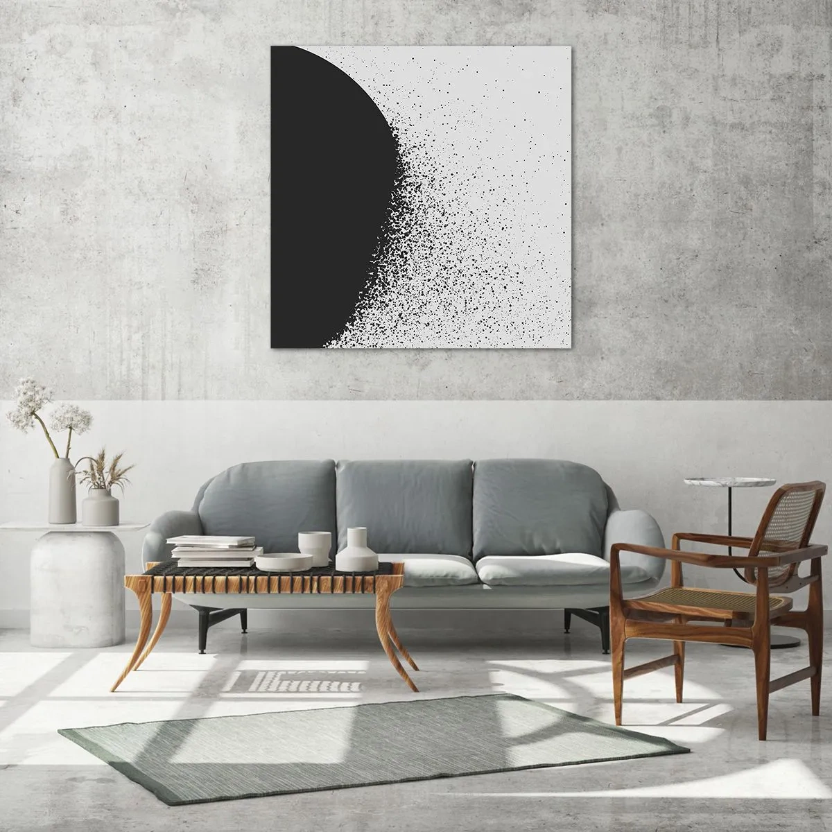 Obraz na skle - Pohyb částic - 50x50 cm