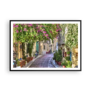 Plakát v černém rámu - Kvetoucí zákoutí - 100x70 cm