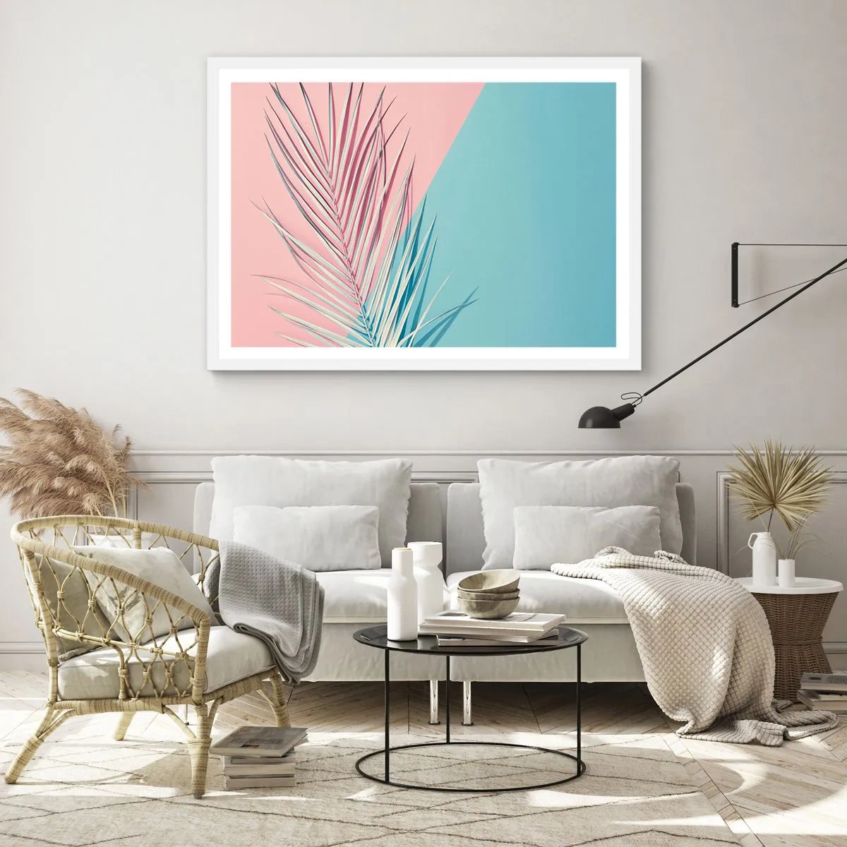Plakát v bílém rámu - Tropický dojem - 100x70 cm