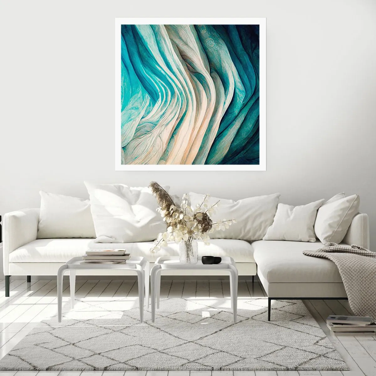 Plakát - Modrá neukojitelnost - 50x50 cm