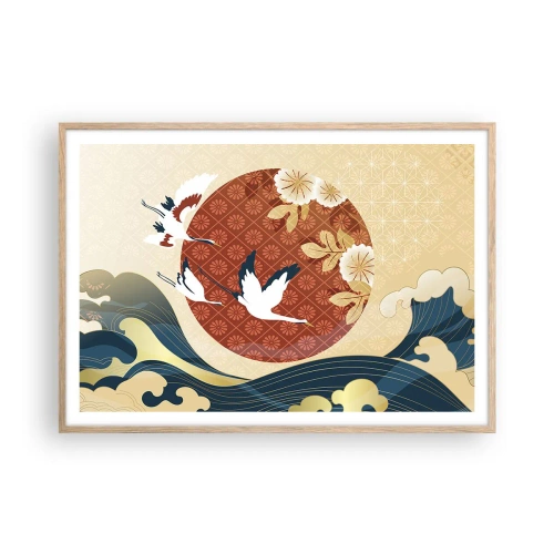 Plakát v rámu světlý dub - Japonská pohádka - 100x70 cm