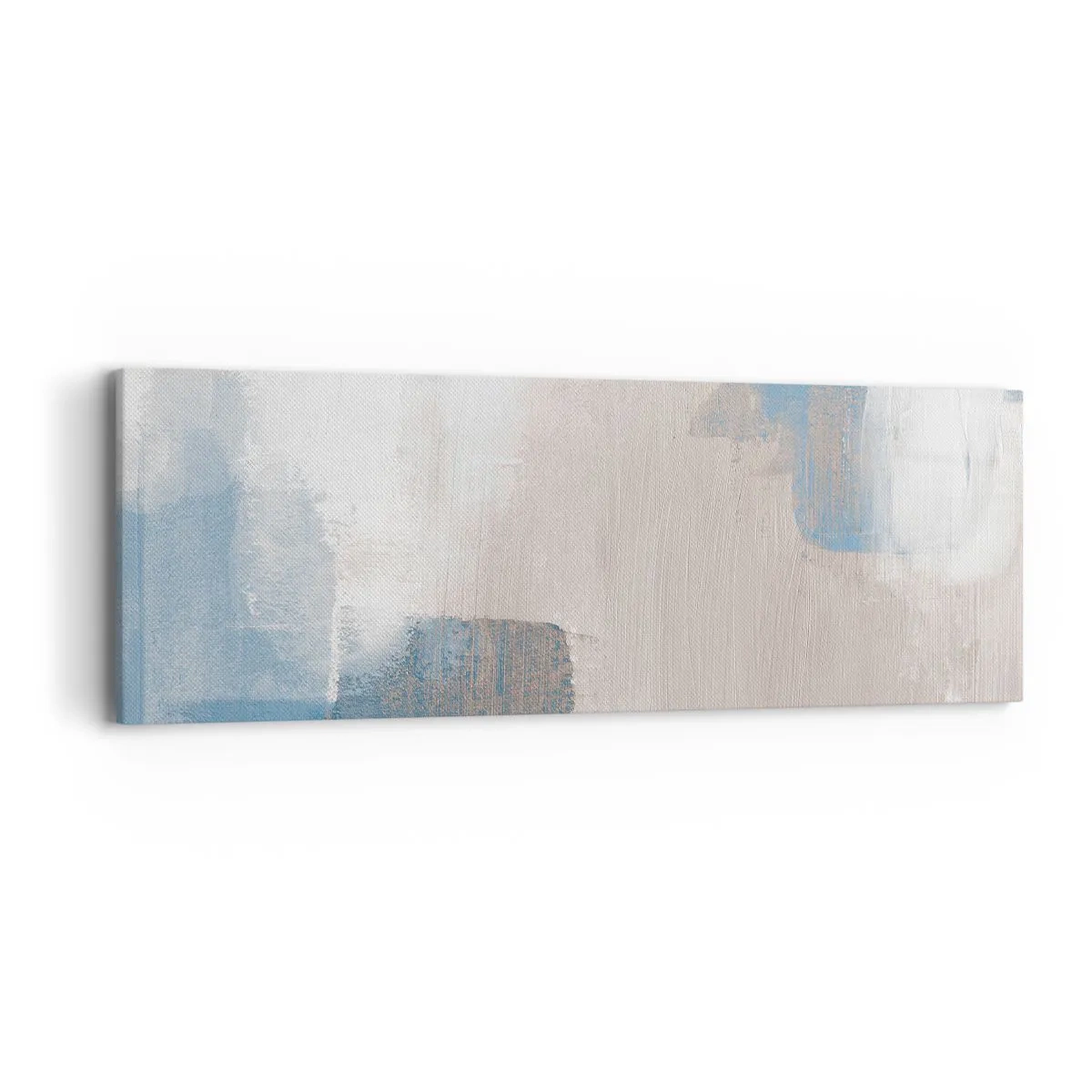 Obraz na plátně - Růžová abstrakce za modrým závojem - 90x30 cm