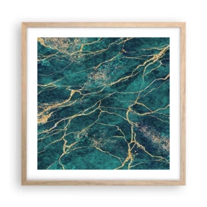 Plakát v rámu světlý dub - Zlatá žíla - 50x50 cm