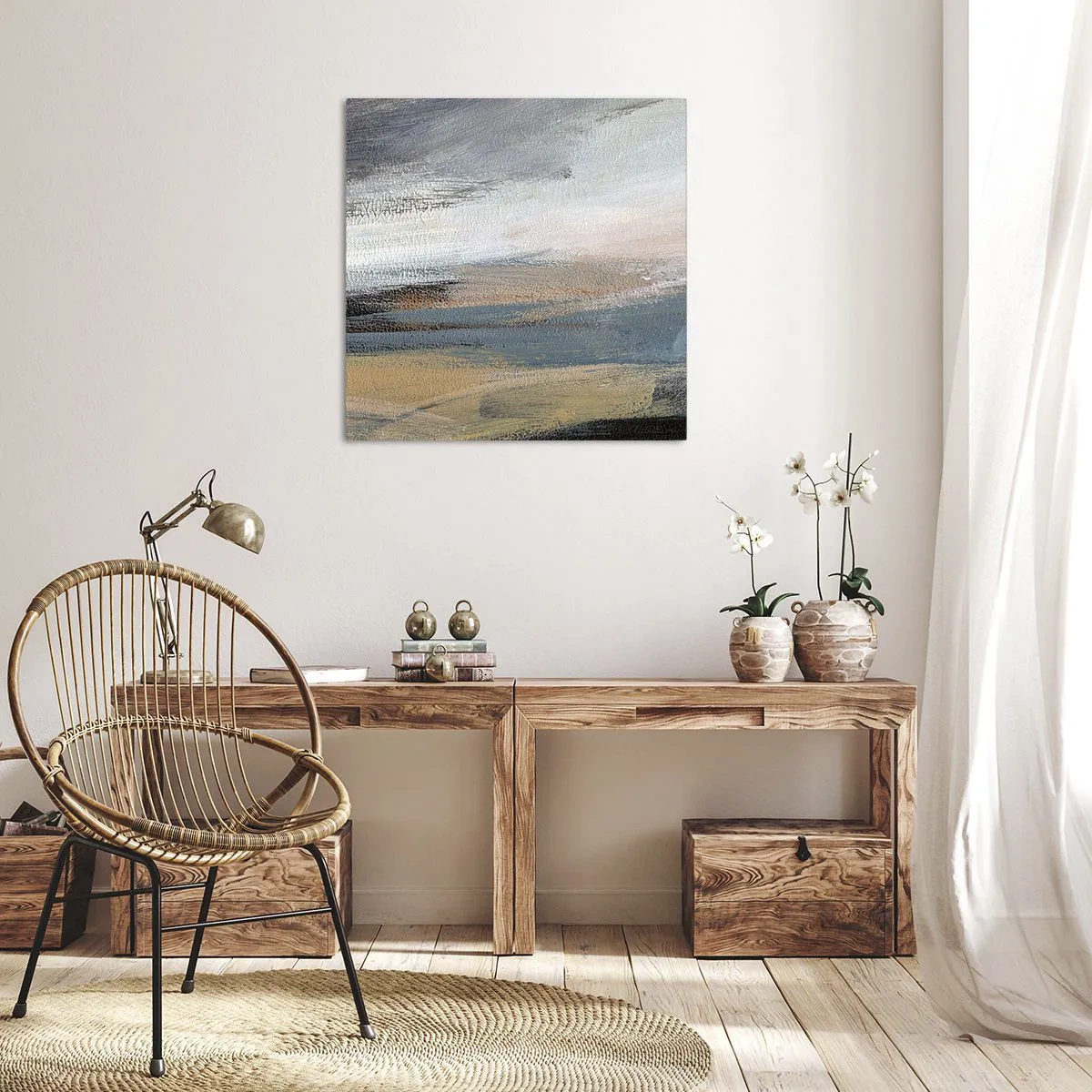 Obraz na plátně - Abstrakce: severní krajina - 30x30 cm