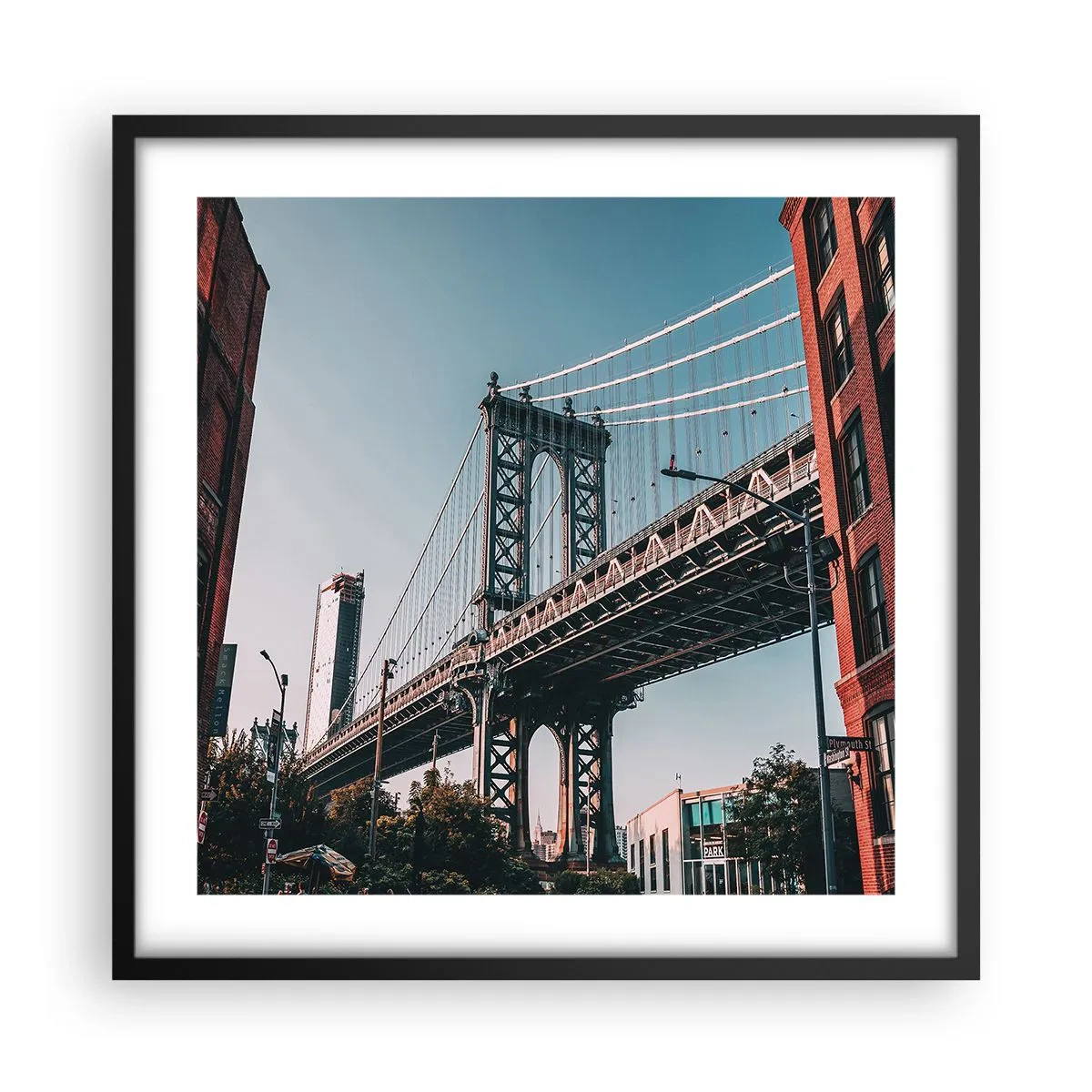 Plakát v černém rámu - Nad vlnami města - 50x50 cm