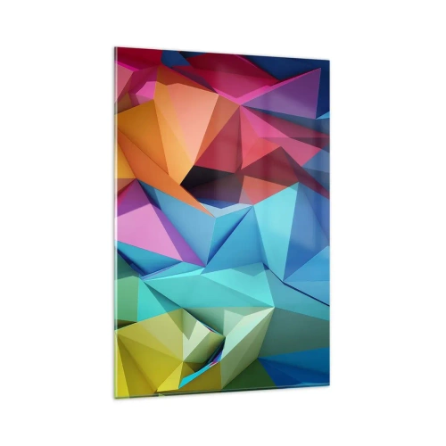 Obraz na skle - Duhové origami - 80x120 cm