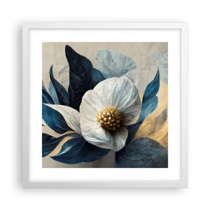 Plakát v bílém rámu - Zlaté srdce - 40x40 cm