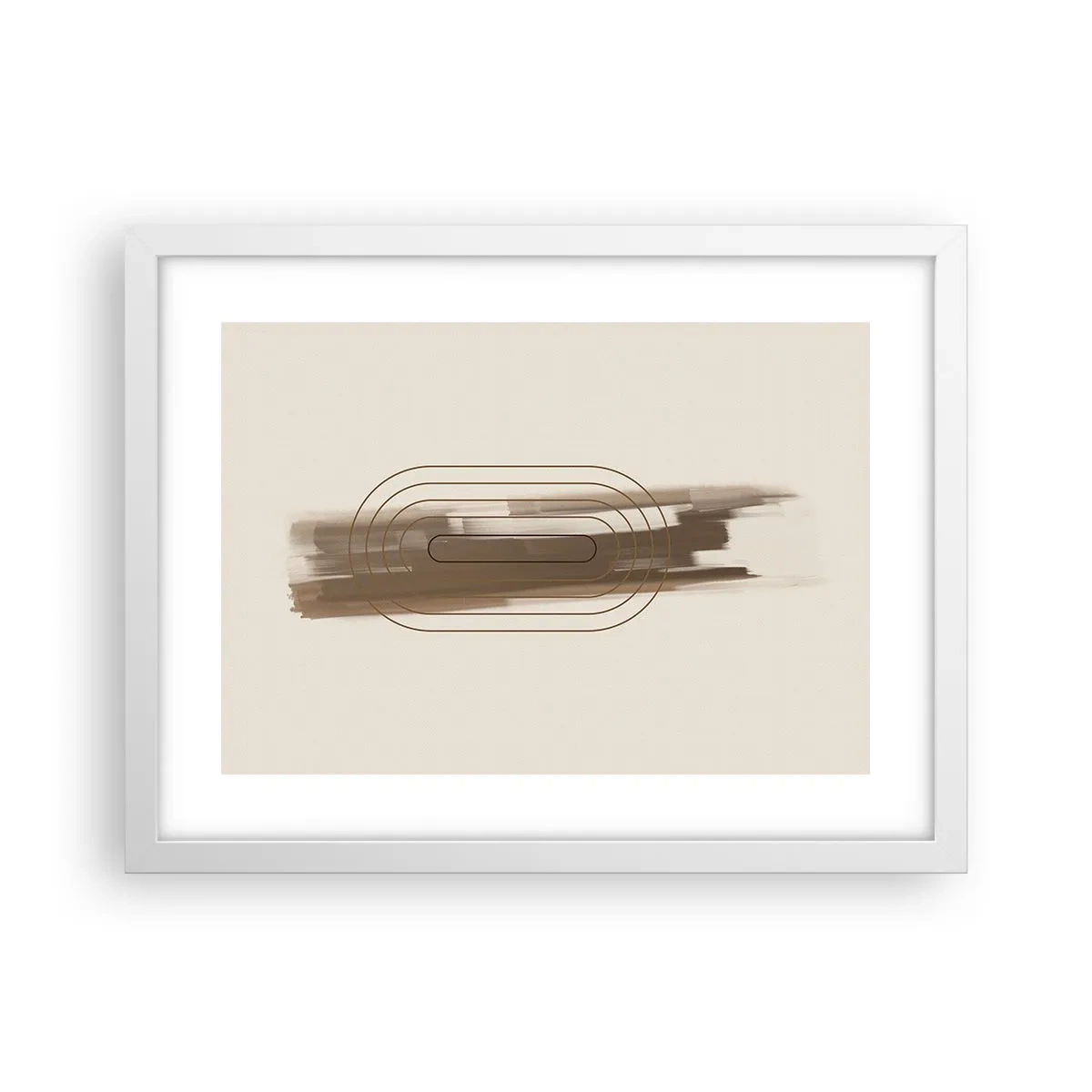 Plakát v bílém rámu - Závan šedi - 40x30 cm