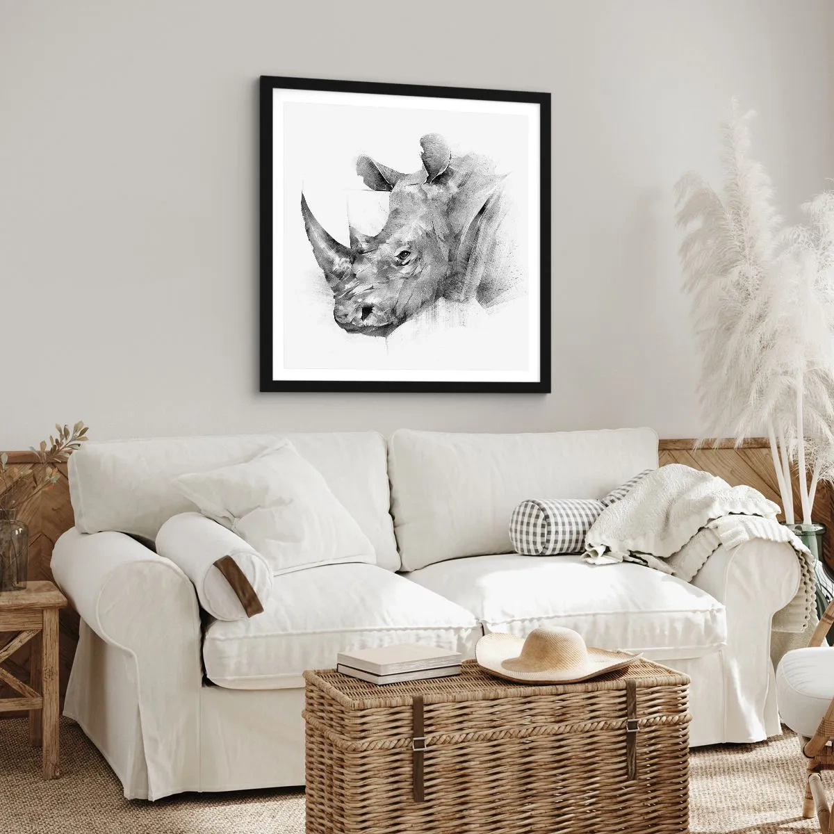 Plakát v černém rámu - Africký portrét - 60x60 cm