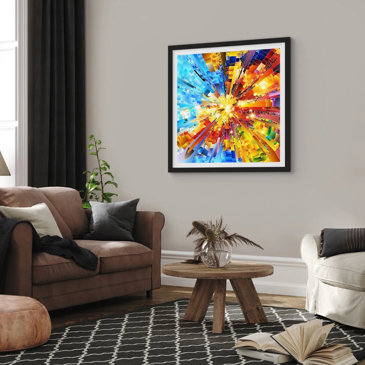 Plakát v černém rámu - In medias res - 40x40 cm