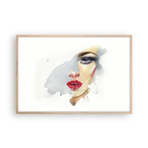 Plakát v rámu světlý dub - Odraz v kapce vody - 91x61 cm