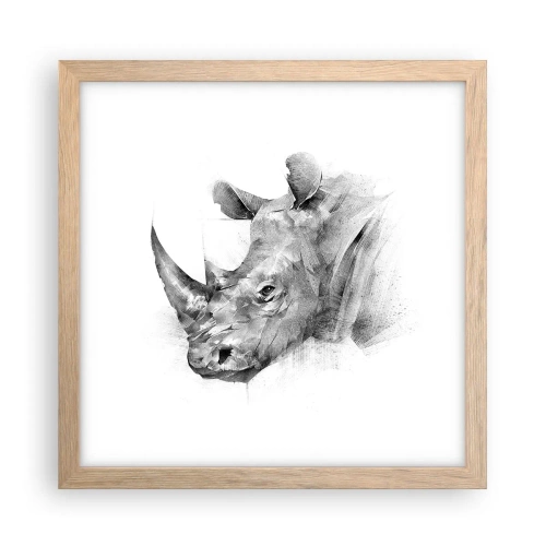 Plakát v rámu světlý dub - Africký portrét - 30x30 cm