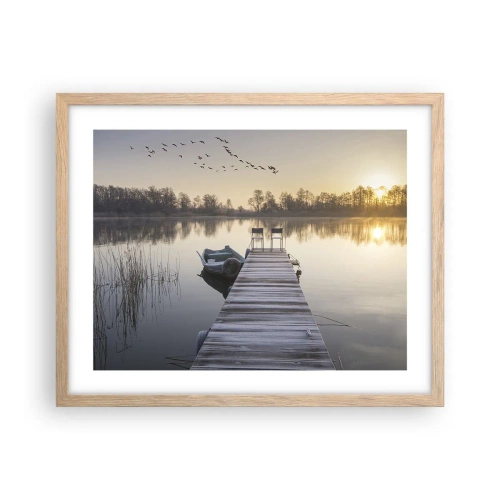 Plakát v rámu světlý dub - Časem se vrátím - 50x40 cm