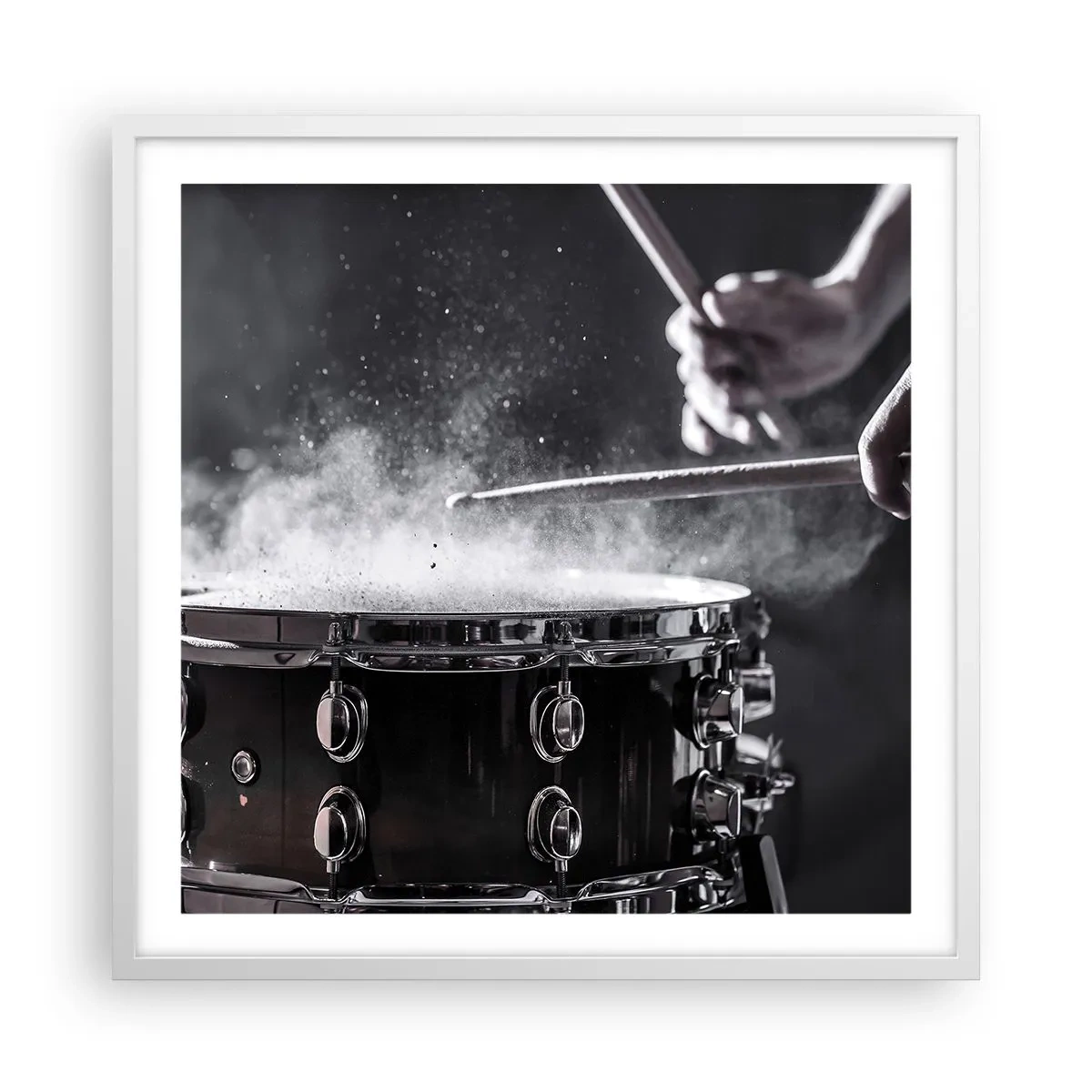 Plakát v bílém rámu - Puls hudby - 60x60 cm