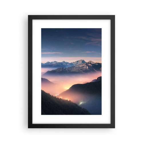Plakát v černém rámu - Světlo v údolích - 30x40 cm
