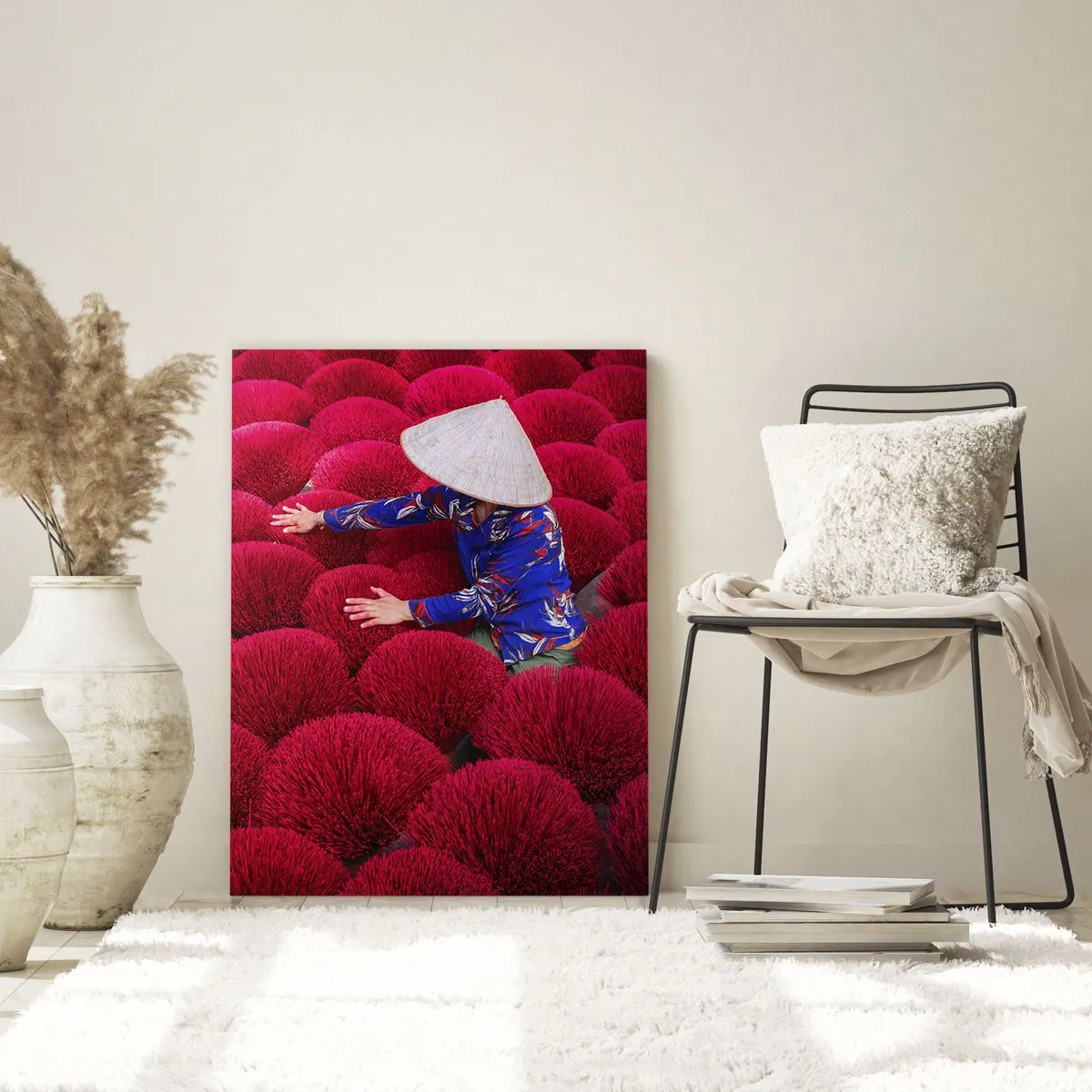 Obraz na skle - Na rýžovém poli - 80x120 cm