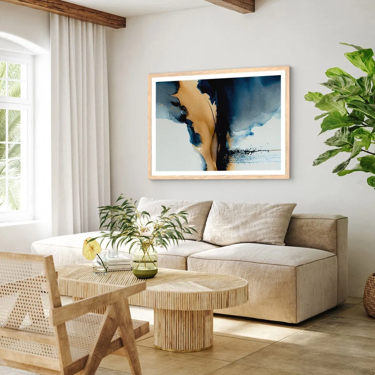 Plakát v rámu světlý dub - Za závojem - 91x61 cm