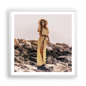 Plakát v bílém rámu - Kouzlo kamenů - 60x60 cm