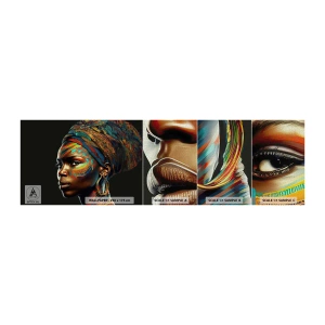 Vzor Fototapety Premium Canvas - Africká královna - Turban, Kmeny, Afro-Američan - 100x30 cm