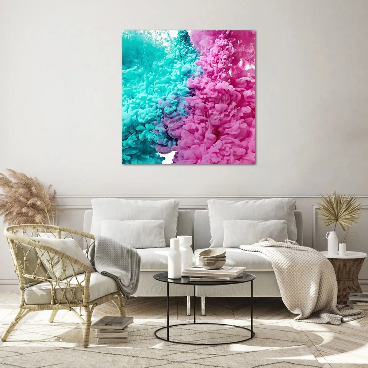 Obraz na skle - Rozhodující střet - 70x70 cm