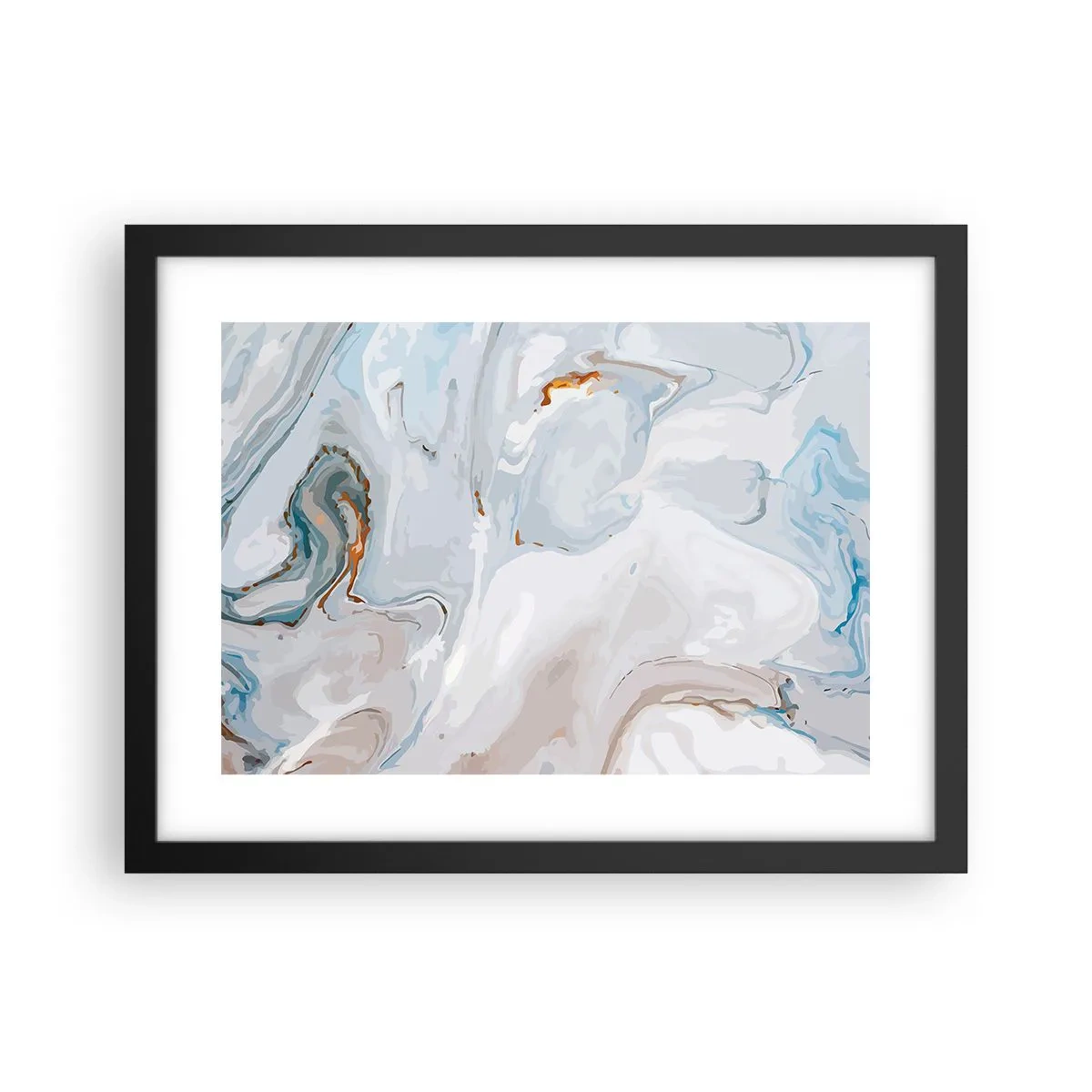 Plakát v černém rámu - Povznesená bílá - 40x30 cm