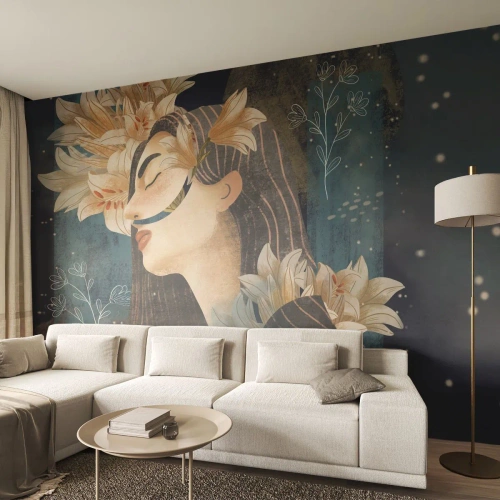 Fototapeta Standard Eco - Pohádka o princezně s liliemi - Abstrakce, Žena, Květiny - 300x210 cm