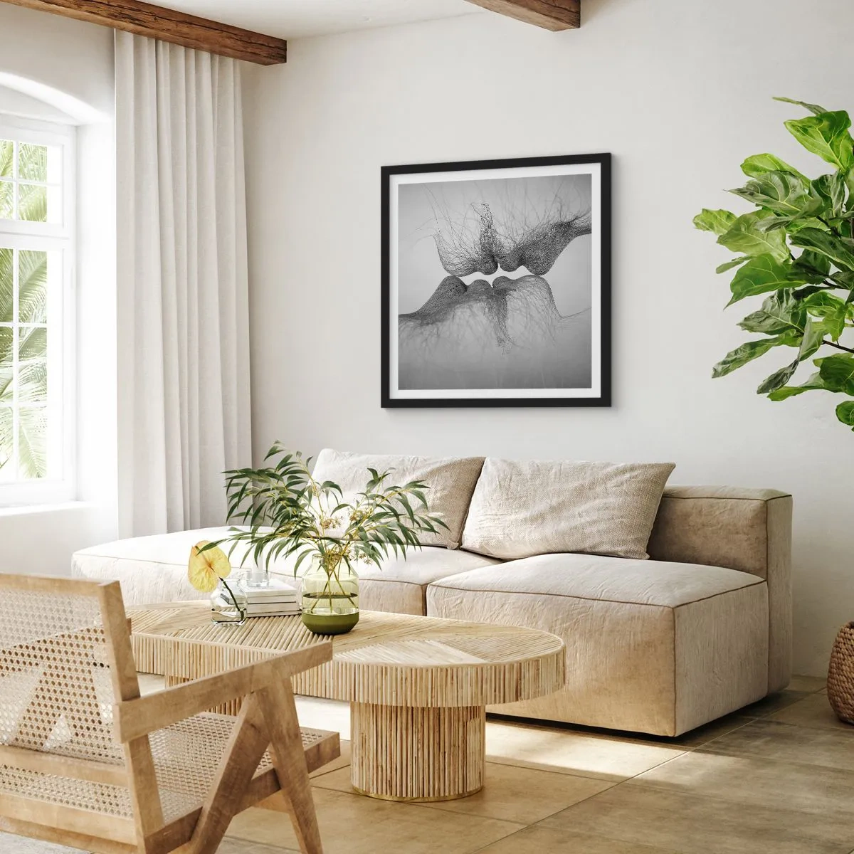 Plakát v černém rámu - Polibek větru - 60x60 cm