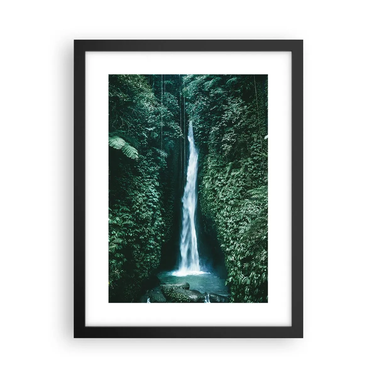 Plakát v černém rámu - Tropický pramen - 30x40 cm