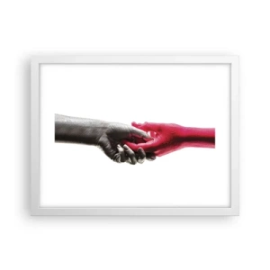 Plakát v bílém rámu - Spolu i když jsme odlišní - 40x30 cm