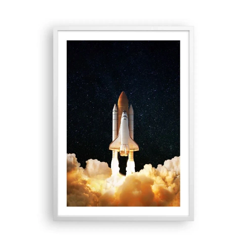 Plakát v bílém rámu - Ad astra! - 50x70 cm