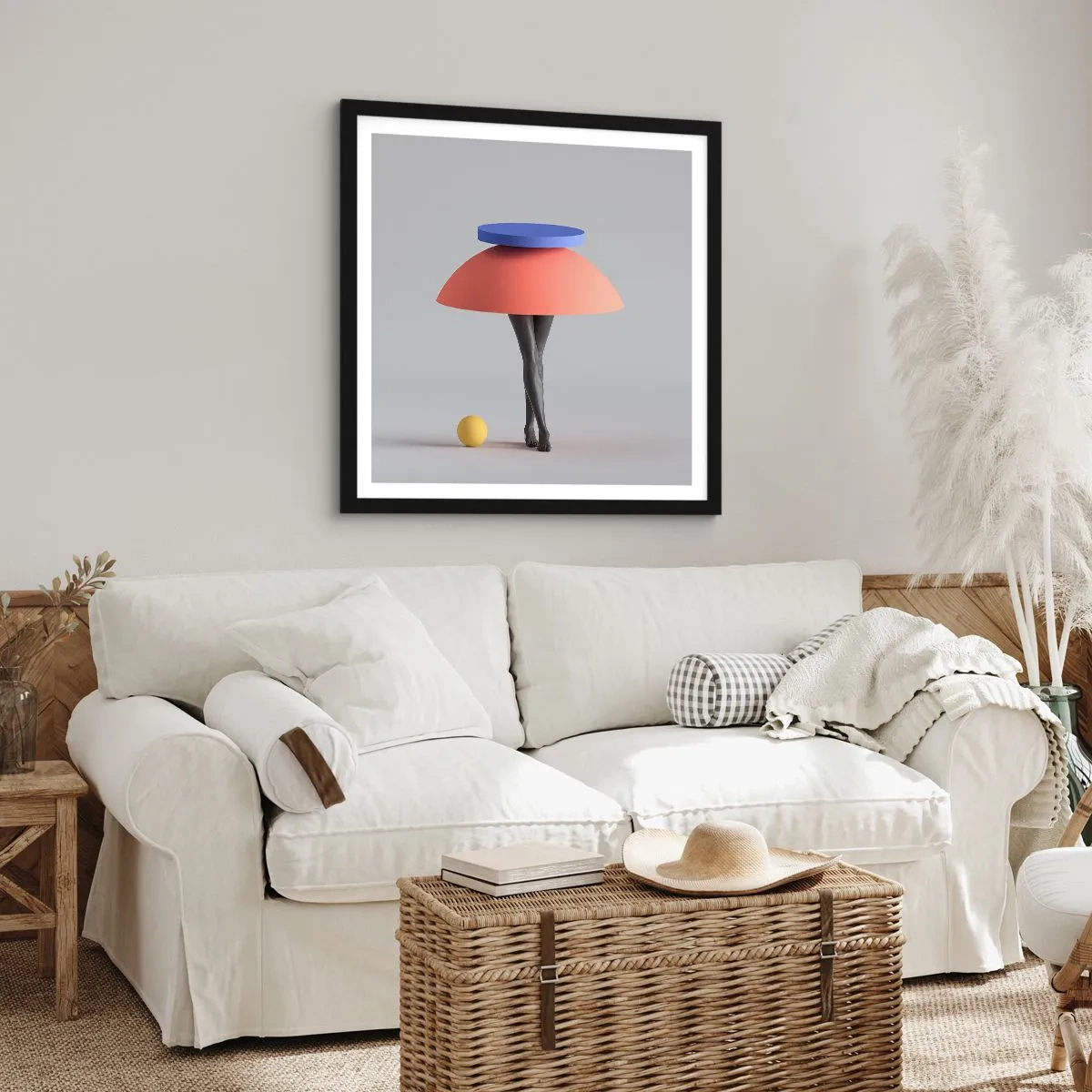 Plakát v černém rámu - Surrealistická kompozice - 40x40 cm