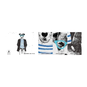 Vzor Fototapety Premium Canvas - Maxipes - Abstrakce, Muž, Pes - 100x30 cm
