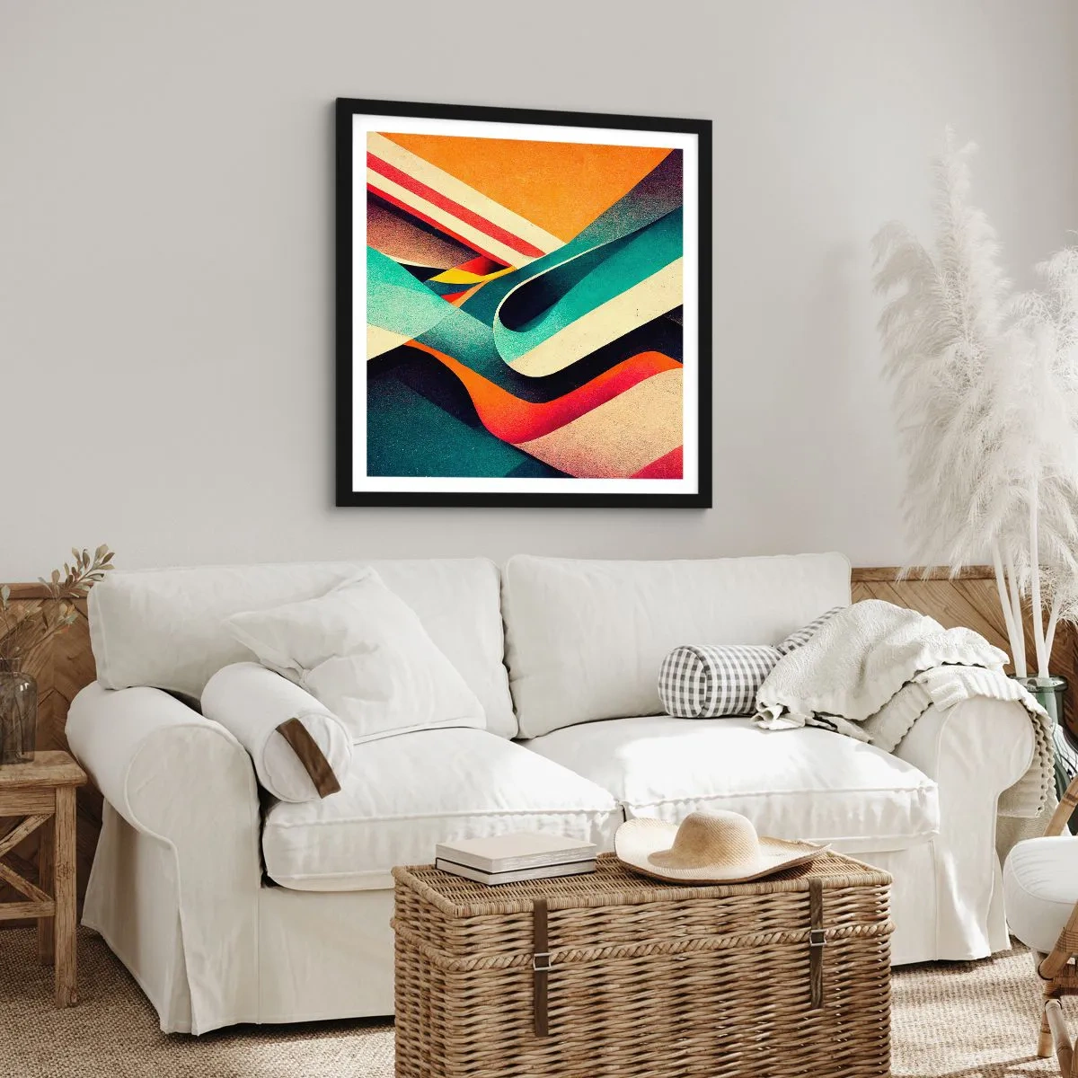 Plakát v černém rámu - Intenzivní kompozice - 40x40 cm